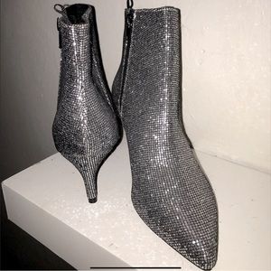 NWOT H&M silver sparkle boots